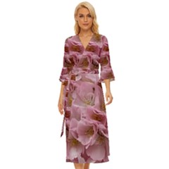 Cherry-blossoms Midsummer Wrap Dress