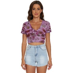 Cherry-blossoms V-neck Crop Top