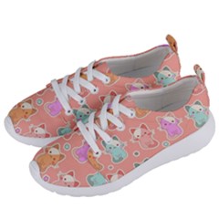 Cute-kawaii-kittens-seamless-pattern Women s Lightweight Sports Shoes by Simbadda