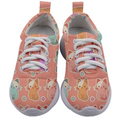 Cute-kawaii-kittens-seamless-pattern Kids Athletic Shoes