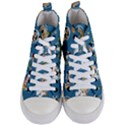 Seamless-pattern-funny-astronaut-outer-space-transportation Women s Mid-Top Canvas Sneakers View1