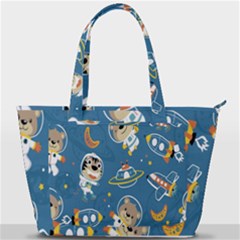 Seamless-pattern-funny-astronaut-outer-space-transportation Back Pocket Shoulder Bag  by Simbadda