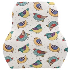 Seamless-pattern-with-hand-drawn-bird-black Car Seat Back Cushion  by Simbadda