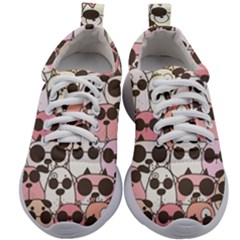 Cute-dog-seamless-pattern-background Kids Athletic Shoes by Simbadda