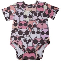 Cute-dog-seamless-pattern-background Baby Short Sleeve Bodysuit by Simbadda