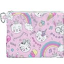 Beautiful-cute-animals-pattern-pink Canvas Cosmetic Bag (XXXL) View1