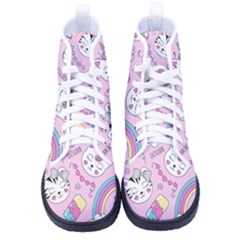 Beautiful-cute-animals-pattern-pink Men s High-top Canvas Sneakers