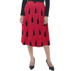 Seamless-watermelon-surface-texture Classic Velour Midi Skirt  by Simbadda