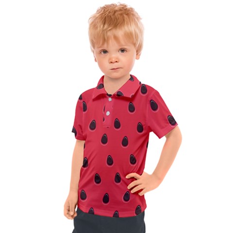 Seamless-watermelon-surface-texture Kids  Polo Tee by Simbadda