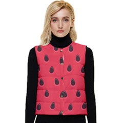 Seamless-watermelon-surface-texture Women s Button Up Puffer Vest by Simbadda