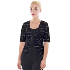 Abstract-math Pattern Cropped Button Cardigan by Simbadda