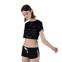 Abstract-math Pattern Tie Back Short Sleeve Crop Tee View2