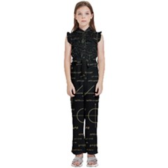 Abstract-math Pattern Kids  Sleeveless Ruffle Edge Band Collar Chiffon One Piece by Simbadda