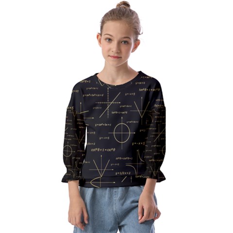 Abstract-math Pattern Kids  Cuff Sleeve Top by Simbadda