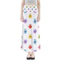 Seamless-pattern-cute-funny-monster-cartoon-isolated-white-background Full Length Maxi Skirt View1