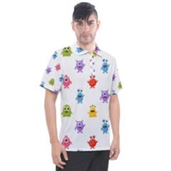 Seamless-pattern-cute-funny-monster-cartoon-isolated-white-background Men s Polo Tee by Simbadda