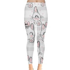 Cat-with-bow-pattern Everyday Leggings  by Simbadda