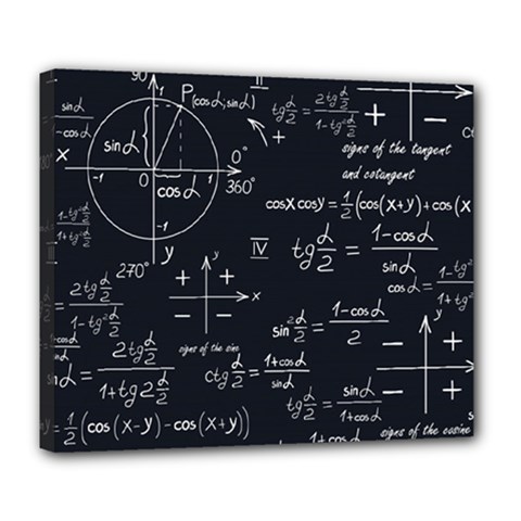 Mathematical-seamless-pattern-with-geometric-shapes-formulas Deluxe Canvas 24  X 20  (stretched)