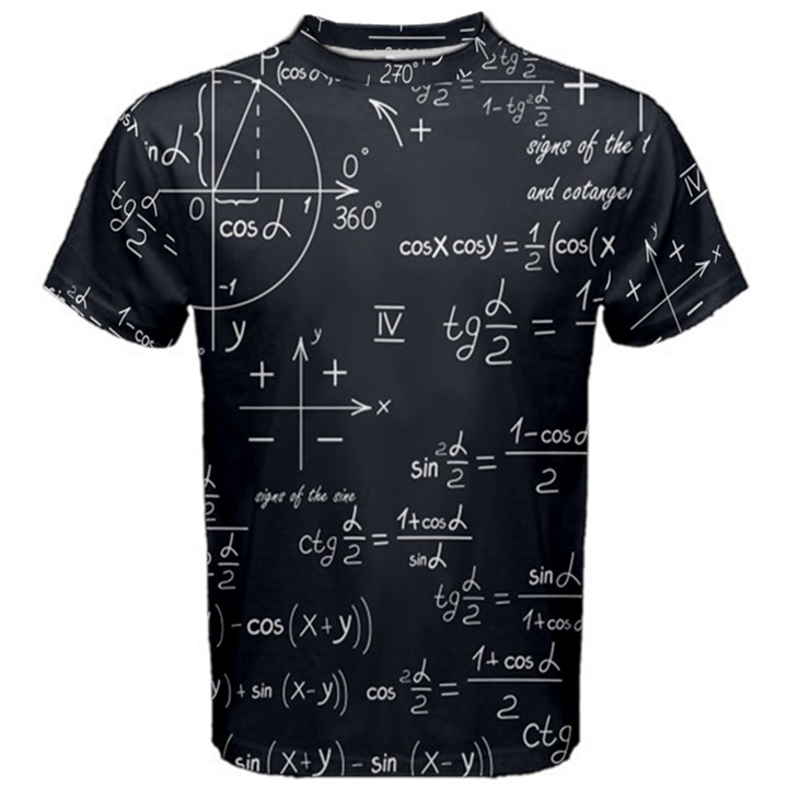 Mathematical-seamless-pattern-with-geometric-shapes-formulas Men s Cotton Tee