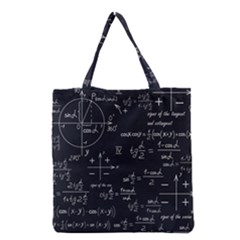 Mathematical-seamless-pattern-with-geometric-shapes-formulas Grocery Tote Bag by Simbadda