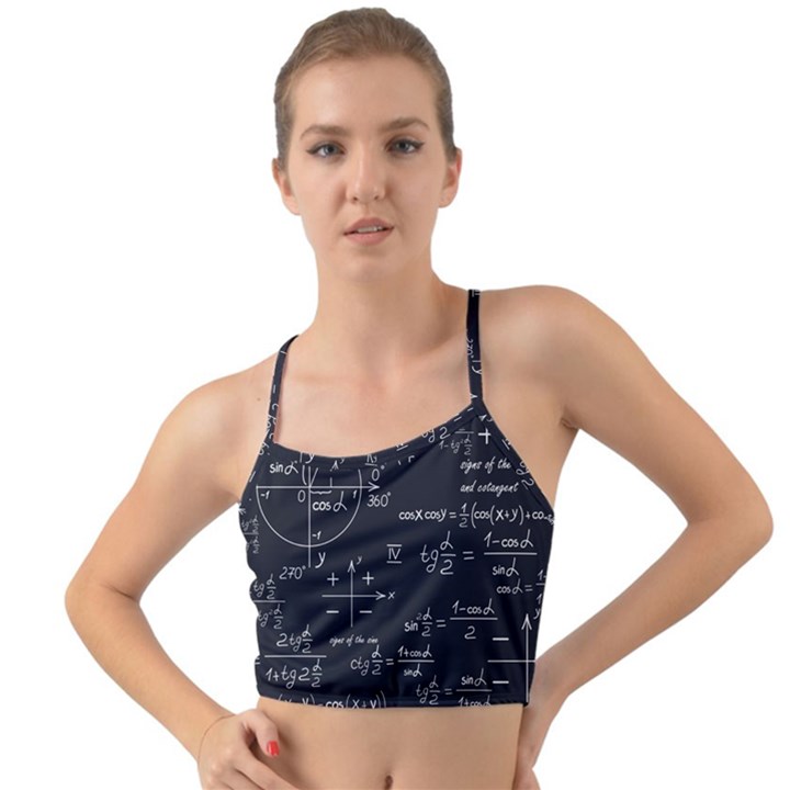 Mathematical-seamless-pattern-with-geometric-shapes-formulas Mini Tank Bikini Top