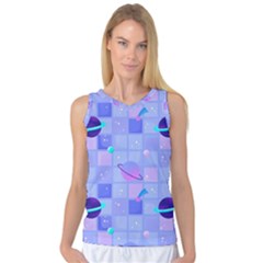 Seamless-pattern-pastel-galaxy-future Women s Basketball Tank Top by Simbadda