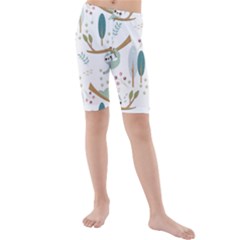 Pattern-sloth-woodland Kids  Mid Length Swim Shorts by Simbadda