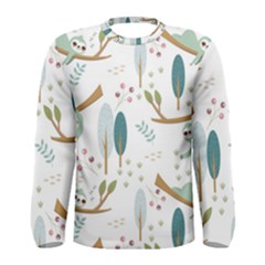 Pattern-sloth-woodland Men s Long Sleeve Tee by Simbadda