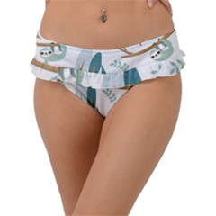 Pattern-sloth-woodland Frill Bikini Bottoms by Simbadda