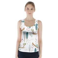 Pattern-sloth-woodland Racer Back Sports Top by Simbadda