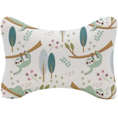 Pattern-sloth-woodland Seat Head Rest Cushion by Simbadda