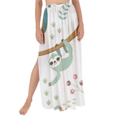 Pattern-sloth-woodland Maxi Chiffon Tie-up Sarong by Simbadda