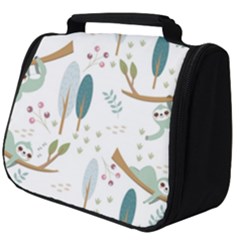 Pattern-sloth-woodland Full Print Travel Pouch (big) by Simbadda