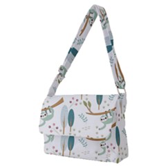 Pattern-sloth-woodland Full Print Messenger Bag (m) by Simbadda