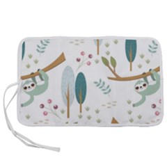 Pattern-sloth-woodland Pen Storage Case (m) by Simbadda