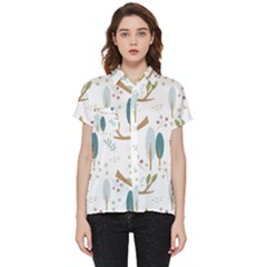 Pattern-sloth-woodland Short Sleeve Pocket Shirt by Simbadda