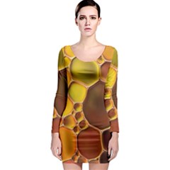 Abstract Oil Painting Long Sleeve Bodycon Dress by Excel