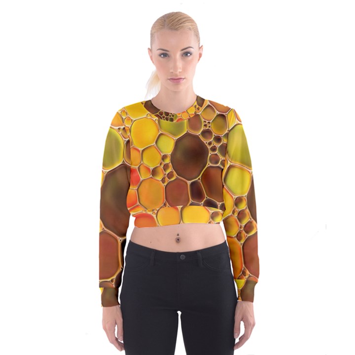 Abstract Oil Painting Cropped Sweatshirt