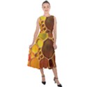 Abstract Oil Painting Midi Tie-Back Chiffon Dress View1