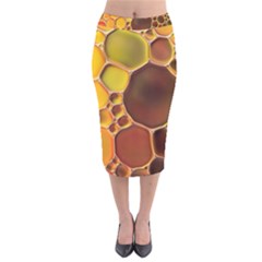 Abstract Oil Painting Velvet Midi Pencil Skirt by Excel