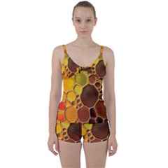 Abstract Oil Painting Tie Front Two Piece Tankini by Excel