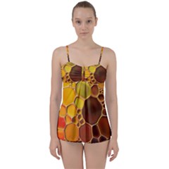 Abstract Oil Painting Babydoll Tankini Set by Excel