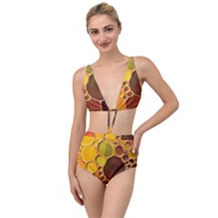 Abstract Oil Painting Tied Up Two Piece Swimsuit by Excel