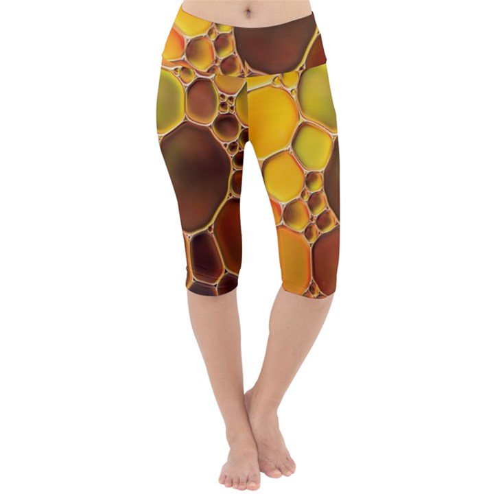 Abstract Oil Painting Lightweight Velour Cropped Yoga Leggings