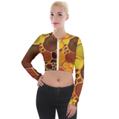 Abstract Oil Painting Long Sleeve Cropped Velvet Jacket by Excel