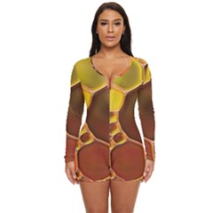 Abstract Oil Painting Long Sleeve Boyleg Swimsuit by Excel