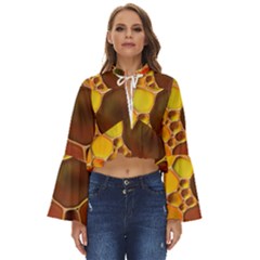 Abstract Oil Painting Boho Long Bell Sleeve Top by Excel