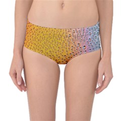 Rain Drop Abstract Design Mid-waist Bikini Bottoms by Excel