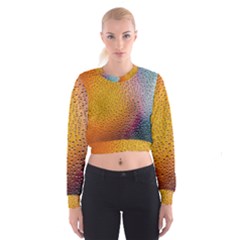 Rain Drop Abstract Design Cropped Sweatshirt