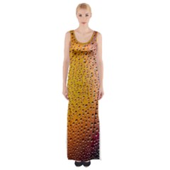 Rain Drop Abstract Design Thigh Split Maxi Dress by Excel